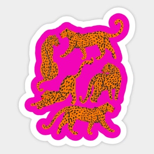 Leopard Prowl: A Dance of Spots and Grace Sticker